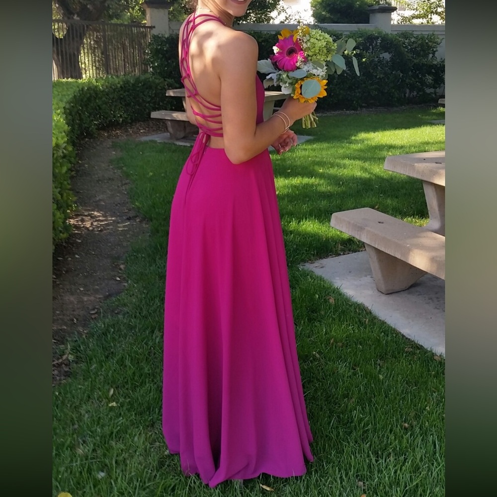 Lulu's Fuchsia Strappy Back Maxi Dress